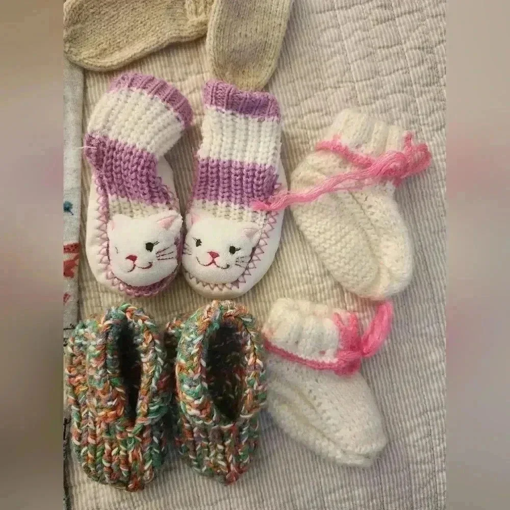 Girls wool socks bundle and tights slippers